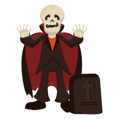 Dracula Cadılar Bayramı karakterinin komik kostümü