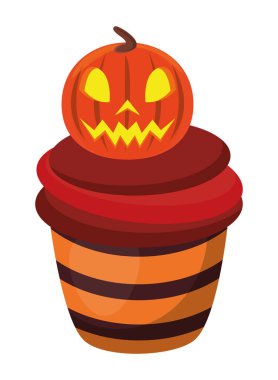 Cadılar Bayramı keki ve balkabağı ikonu.