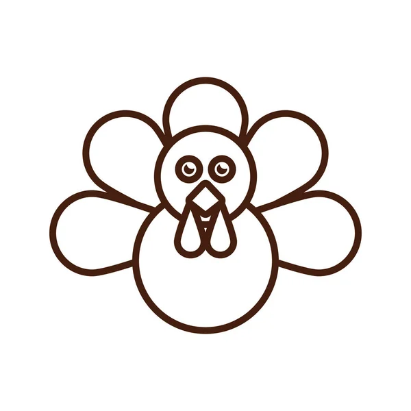 Turkey bird animal thanksgiving character — Stock Vector
