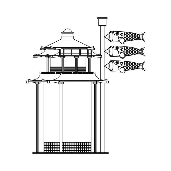 Projeto japonês da bandeira koinobori — Vetor de Stock