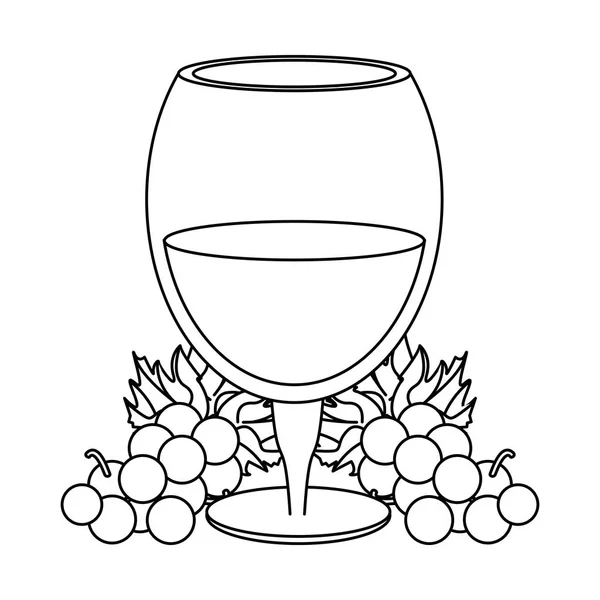 Wine glass and bunch of grapes design — 스톡 벡터