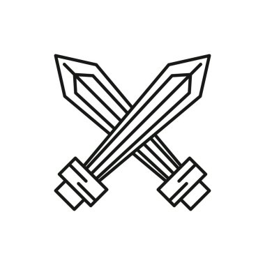 Kılıç savaşçısı izole edilmiş simgeyi geçti