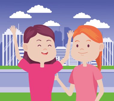 Şehirdeki genç kadın karakterler