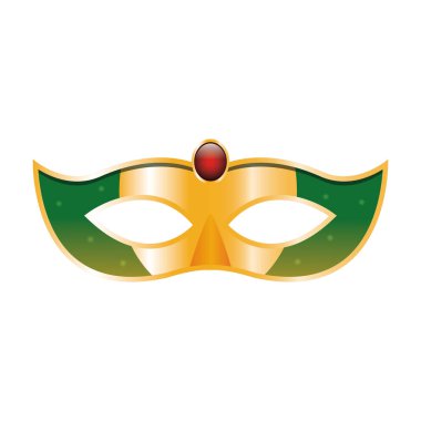 Mardi gras maske simgesi, düz tasarım