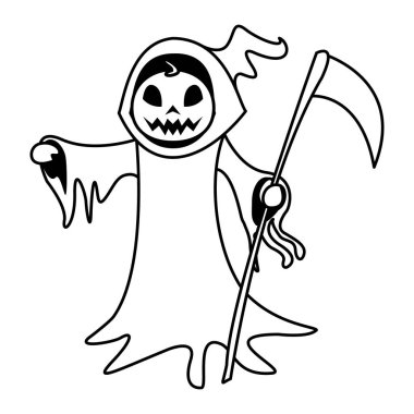 Baş balkabağı karakterli komik bir ölüm kostümü