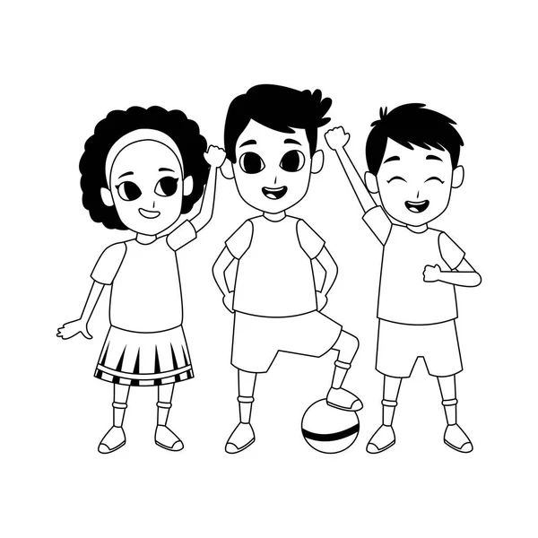 Cartoon glückliche Kinder, flaches Design — Stockvektor