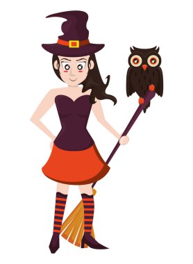 Cadı kılığına girmiş kadın.