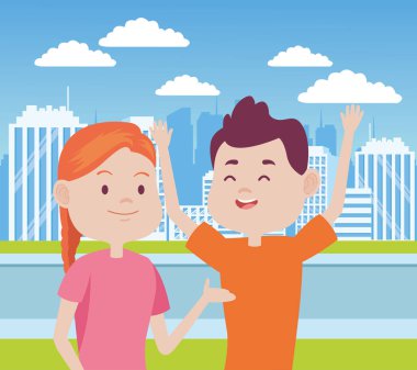 Şehirdeki genç çiftler