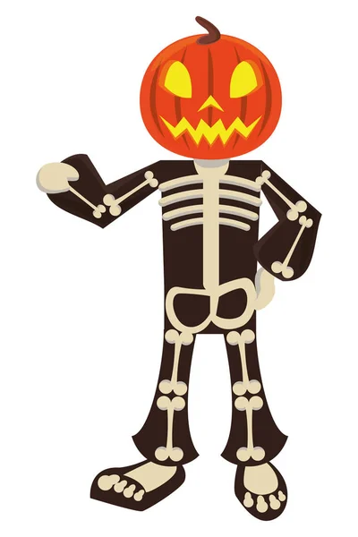 Funny costume of skull halloween character — Stock Vector