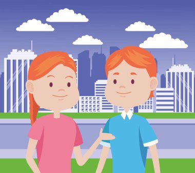 Şehirdeki genç çiftler