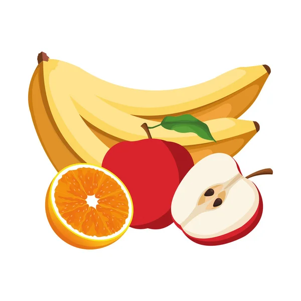 Μπανάνες και φρούτα εικονίδιο σχεδιασμό — Διανυσματικό Αρχείο