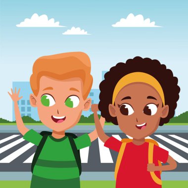 sevimli sevimli çocuk çocukluk karikatür