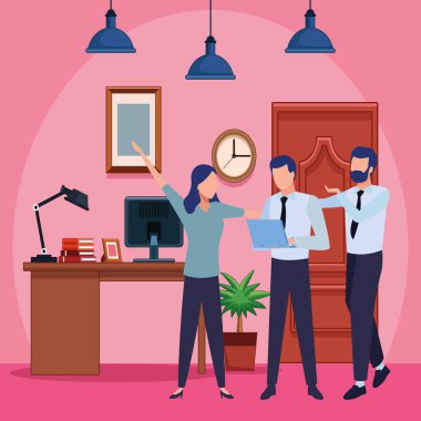 Ofis malzemeleri ile iş arkadaşları