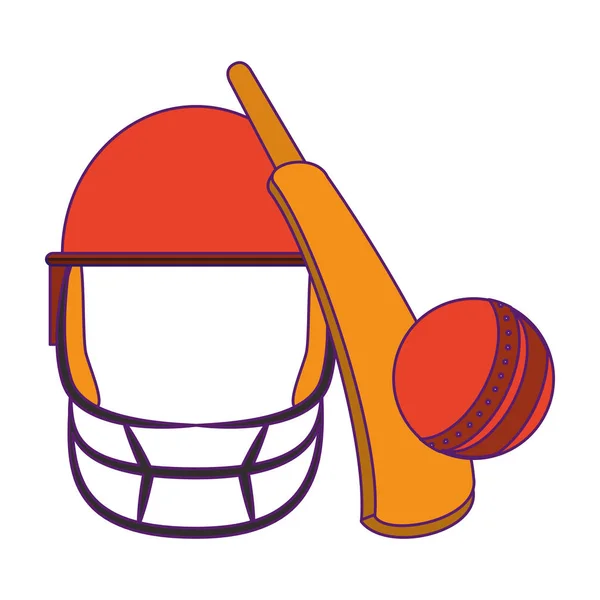 Cricket-Gleichgewichtselemente Ikone Karikatur — Stockvektor
