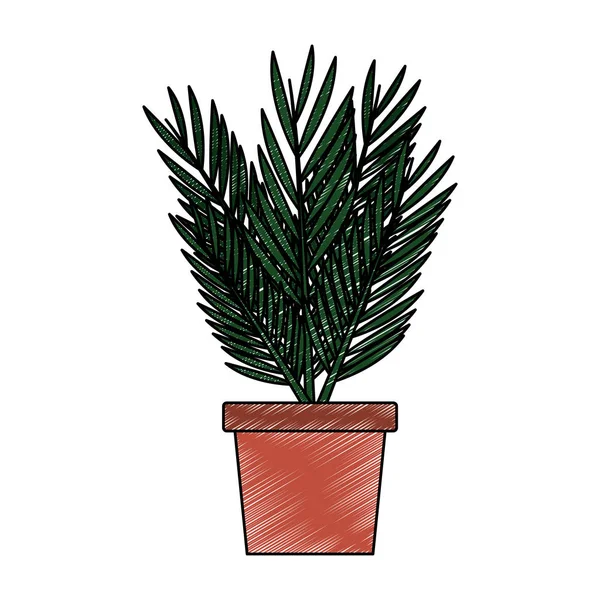 Plante en pot gribouillage isolé — Image vectorielle