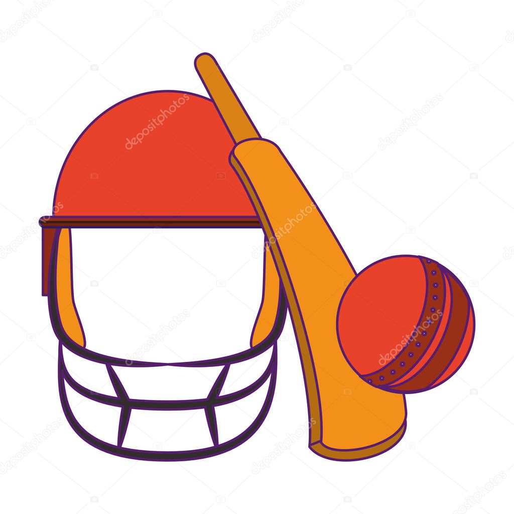 cricket equiment elements icon cartoon