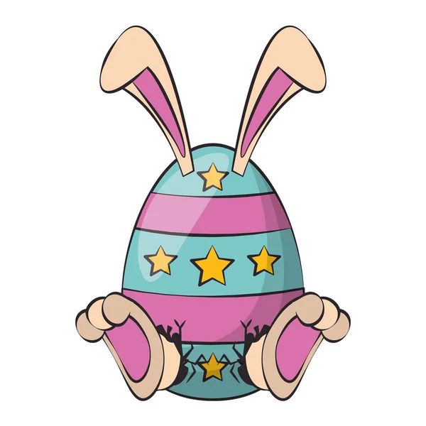 Easter happy tradition celebration cartoon — Stock Vector
