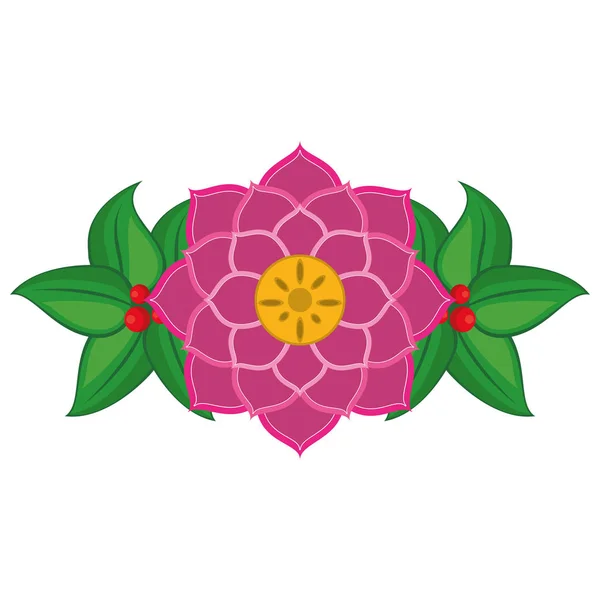 Flor de loto flores icono de dibujos animados — Vector de stock
