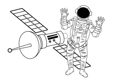 Uzay keşfi karikatürlerinde astronot
