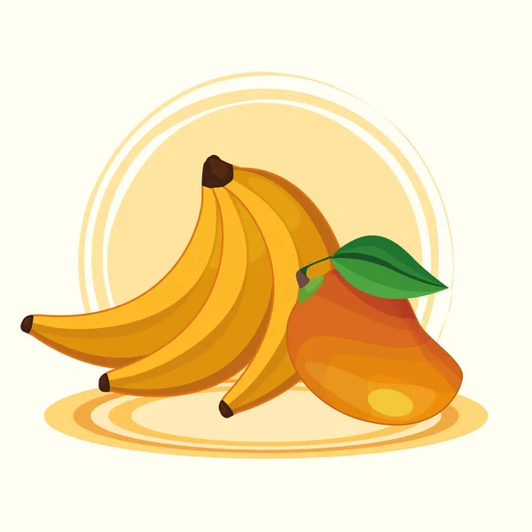 Délicieux dessins animés fruits — Image vectorielle