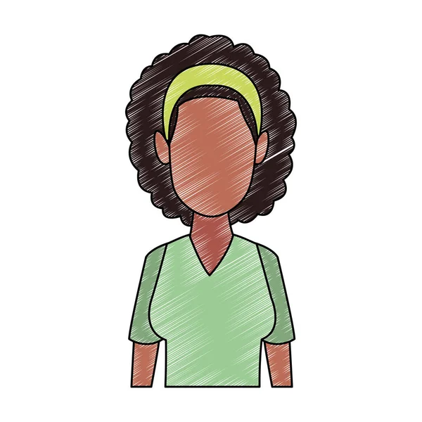 Afro gesichtslose Frau kritzeln — Stockvektor
