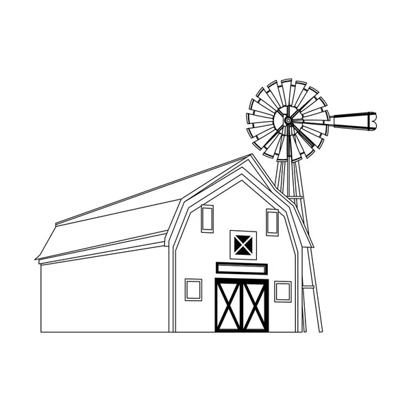 Ferme en bois conception de la grange — Image vectorielle