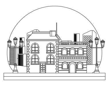 Kentsel bina ve şehir mimarisi siyah beyaz