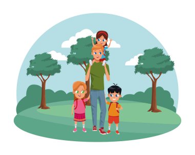 Çocuklu aile tek baba