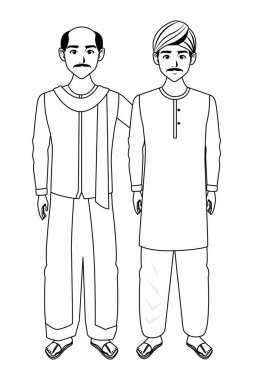 siyah beyaz hint aile avatar çizgi film karakteri