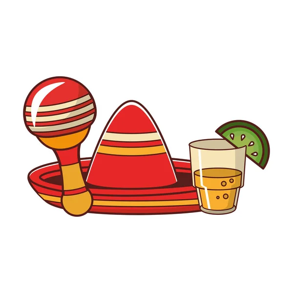 メキシコの文化と食品の漫画 — ストックベクタ
