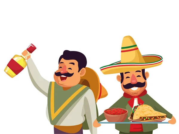 Cultura tradicional mexicana icono de dibujos animados — Vector de stock