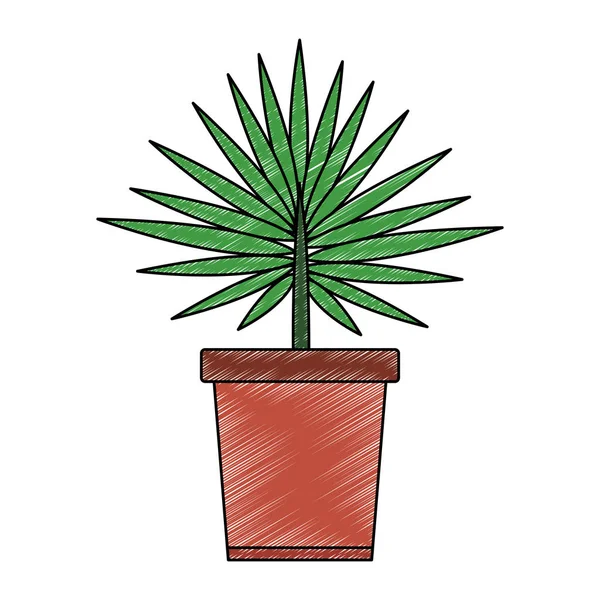 Растение в горшке изолированные каракули — стоковый вектор