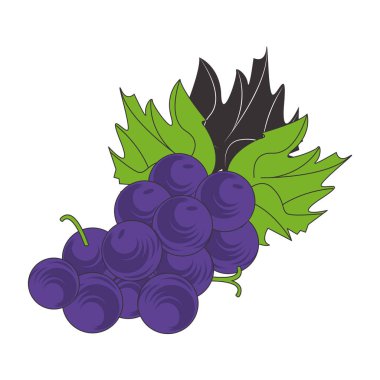Bir demet üzüm simgesi düz tasarım