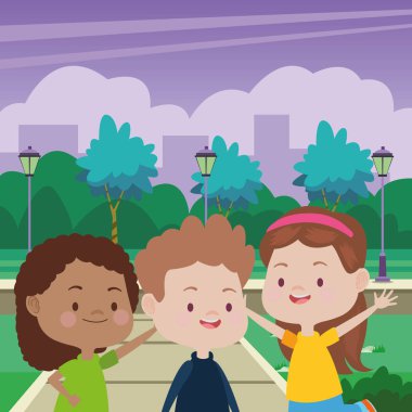 Sevimli mutlu çocuklar eğleniyor