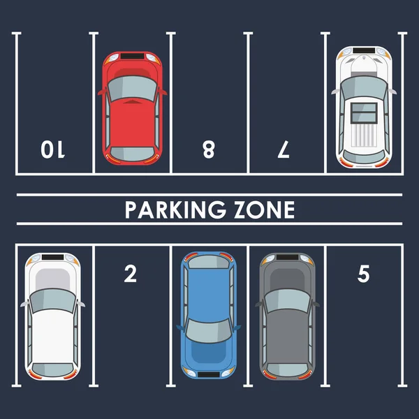 Parking zone TopView — Stockvector