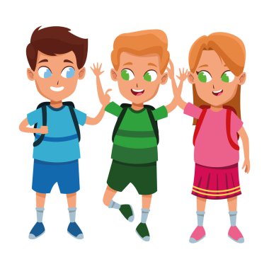 çocukluk sevimli okul öğrencileri karikatür