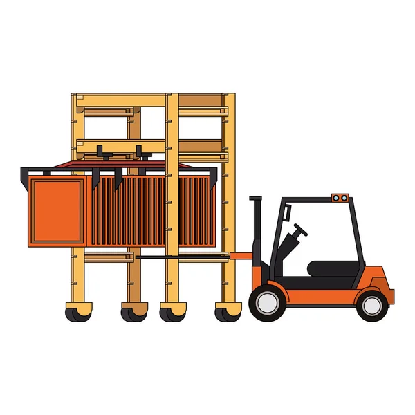 Shipping logistic delivery cargo cartoon — Stock Vector