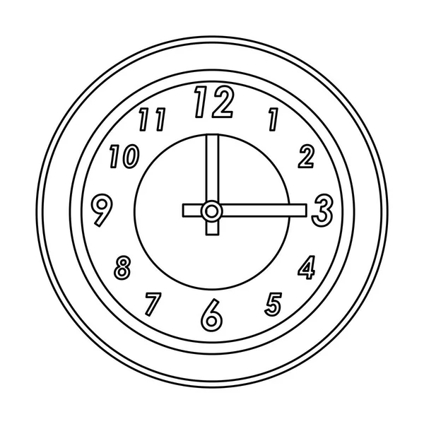 Time clock watch alarm cartoon in black and white — Stock Vector