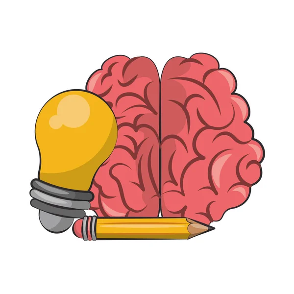 Inteligencia cerebral humana y dibujos animados creatividad — Vector de stock