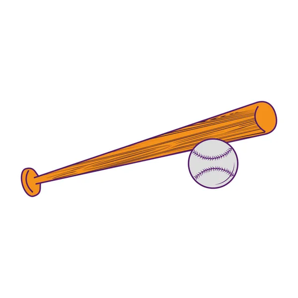 Elementi equiment baseball icona cartone animato — Vettoriale Stock