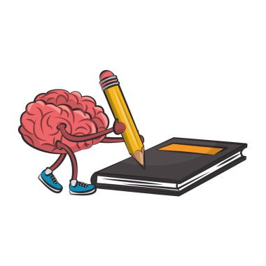 İnsan beyin zekası ve yaratıcılık karikatürler