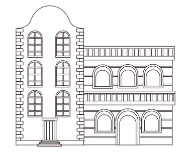 Kentsel bina ve şehir mimarisi siyah beyaz