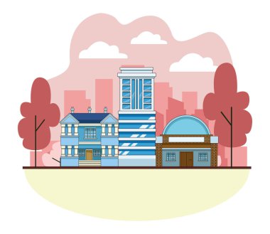 Kentsel binalar ve şehir mimarisi siyah beyaz