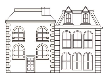 Kentsel binalar ve şehir mimarisi siyah beyaz