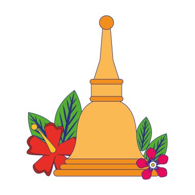 Çiçekli Ugadi çanı. Mavi çizgiler.