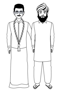 siyah beyaz hint aile avatar çizgi film karakteri