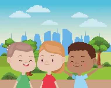 Sevimli mutlu çocuklar eğleniyor