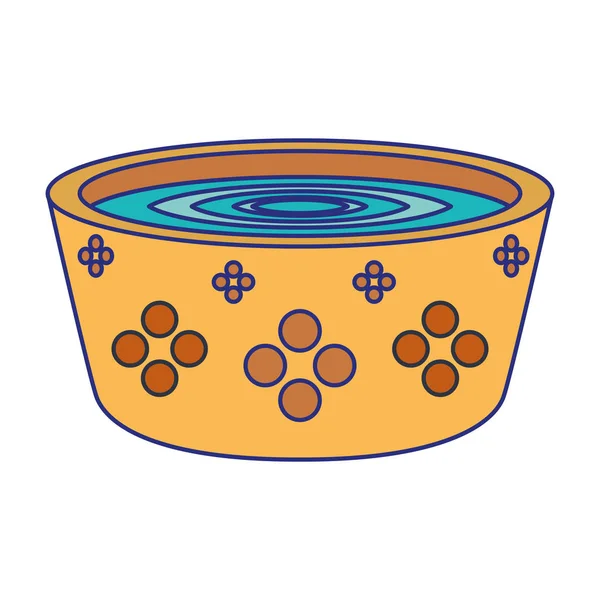 Water in pot isolated symbol blue lines — 스톡 벡터