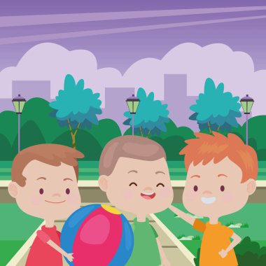 Sevimli mutlu çocuklar eğleniyor