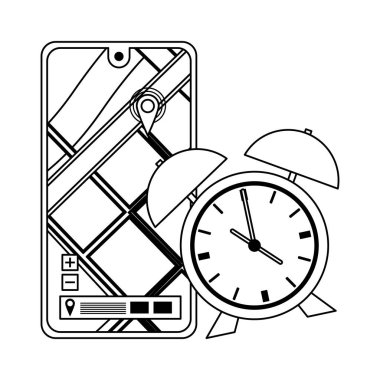 siyah beyaz akıllı telefon mobil teknoloji cihazı karikatür